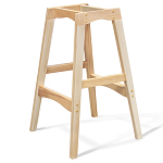 Барный стул со спинкой на 4-х деревянных ножках Оранжевый Велюр Ava Charm варинант исполнения - 4 | Loft Concept в Костроме