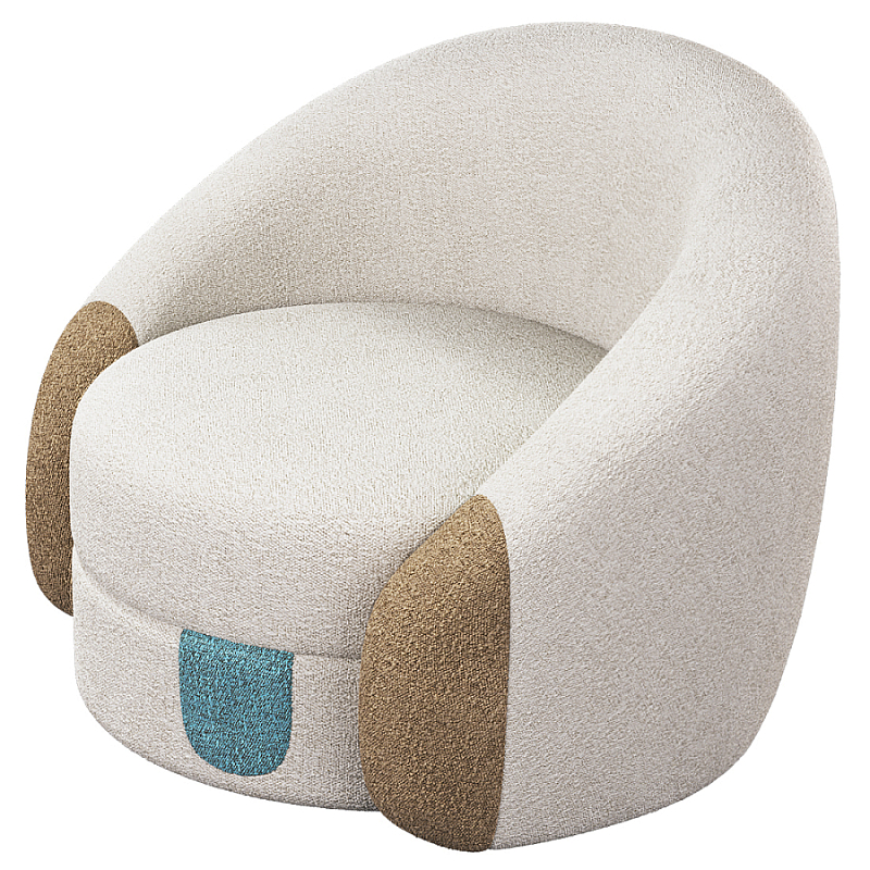 Дизайнерское Кресло Undina Молочный Песочный Голубой в Костроме | Loft Concept 