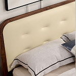Кровать двуспальная с каркасом из дерева и мягким изголовьем Moon Walnut Bed варинант исполнения - 3 | Loft Concept в Костроме