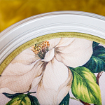 Стул светло-серый из натурального бука с изображением птиц и цветов Blooming Red Birds варинант исполнения - 5 | Loft Concept в Костроме