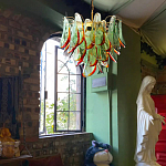 Люстра стеклянная с зелеными лепестками Green Leaf Fall варинант исполнения - 5 | Loft Concept в Костроме