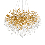 Люстра подвесная с прозрачными стеклянными подвесками в форме капель Диаметр 80 см Droplet Chandelier варинант исполнения - 14 | Loft Concept в Костроме