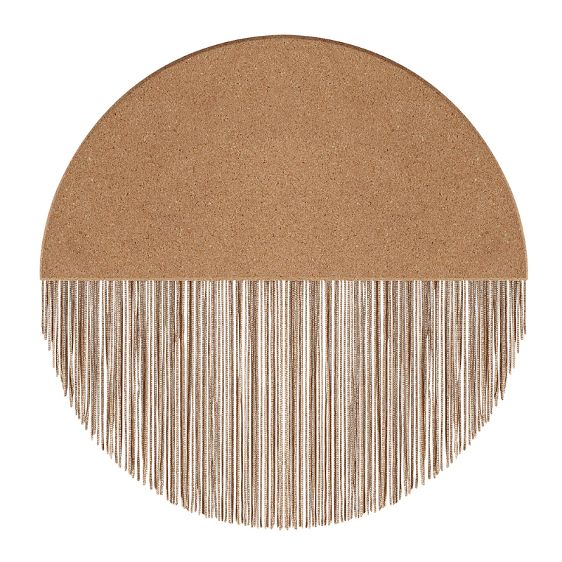 Бра круглое натуральная пробка с бахромой Natural Cork Бежевый в Костроме | Loft Concept 