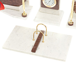 Настольный письменный набор из мрамора и лемезита с гербом и флагом России Marble Accessory варинант исполнения - 4 | Loft Concept в Костроме