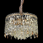 Люстра круглая с хрустальными подвесками на золотистом каркасе Roul Crystal Light варинант исполнения - 1 | Loft Concept в Костроме