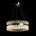 Люстра круглая золотого цвета с прозрачными рельефными стеклянными вставками Textured Glass Chandelier варинант исполнения - 3 | Loft Concept в Костроме