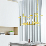 Подвесной светильник прямоугольный 5-ти ламповый Linear Kitchen Light варинант исполнения - 3 | Loft Concept в Костроме
