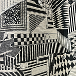 Мебельная ткань Шенилл черно-белый принт 280 см T3-44 варинант исполнения - 2 | Loft Concept в Костроме