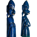 Комплект из 2-х деревянных статуэток Asmat Tall Statuettes Blue варинант исполнения - 3 | Loft Concept в Костроме