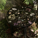 Круглый журнальный столик со столешницей из эпоксидной смолы Epoxy Resin Flowers Coffee Table варинант исполнения - 7 | Loft Concept в Костроме