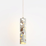 Подвесной светильник с цилиндрическим белым бетонным плафоном Terrazzo Light варинант исполнения - 1 | Loft Concept в Костроме