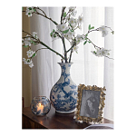 Ваза с мотивами цветущего сада с попугаями Blue Vase Inspired by Nature варинант исполнения - 7 | Loft Concept в Костроме