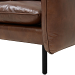 Трехместный кожаный диван на ножках темно-коричневый Tailler Sofa Brown варинант исполнения - 4 | Loft Concept в Костроме