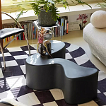 Дизайнерский журнальный стол чёрный изогнутой формы Alefy варинант исполнения - 1 | Loft Concept в Костроме