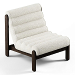 Кресло с деревянным каркасом и обивкой из белой ткани букле Medieval Furniture варинант исполнения - 1 | Loft Concept в Костроме