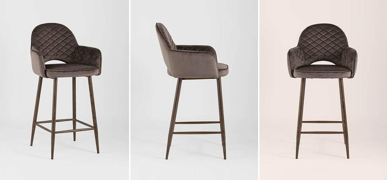 Барный Стул SHARRON Коричневый Велюр Барный Стул SHARRON Коричневый Велюр - Loft-Concept в Костроме