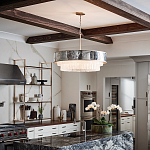 Люстра круглая с подвесками из текстурированного стекла молочного цвета Hinkley варинант исполнения - 8 | Loft Concept в Костроме