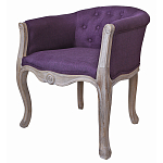 Кресло низкое в стиле прованс Louis French Armchair purple flax варинант исполнения - 1 | Loft Concept в Костроме