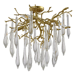 Люстра потолочная с прозрачными стеклянными подвесками в форме капель Droplet Chandelier варинант исполнения - 2 | Loft Concept в Костроме