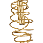 Подвесной светильник светодиодный из металла со спиральным декоративным элементом золотой Metal Spiral варинант исполнения - 3 | Loft Concept в Костроме