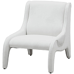 Дизайнерское кресло белое в мягкой велюровой обивке Granger Armchair White варинант исполнения - 1 | Loft Concept в Костроме