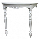 Консоль настенная полукруглая из массива бука с легкими потертостями White Provence варинант исполнения - 1 | Loft Concept в Костроме