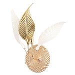 Бра с декоративными белыми и золотыми листьями на текстурном основании Wintery flovers варинант исполнения - 3 | Loft Concept в Костроме