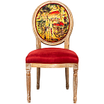 Стул из натурального бука красное с цветным принтом Impressionism in Color варинант исполнения - 1 | Loft Concept в Костроме