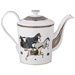 Чайный сервиз из фарфора с изображением лошадей на 6 персон 15 предметов Porcelain Horse Set  варинант исполнения - 2 | Loft Concept в Костроме