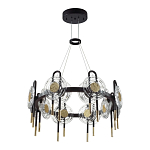 Люстра подвесная круглая черного цвета с круглыми прозрачными плафонами Virelia  варинант исполнения - 5 | Loft Concept в Костроме