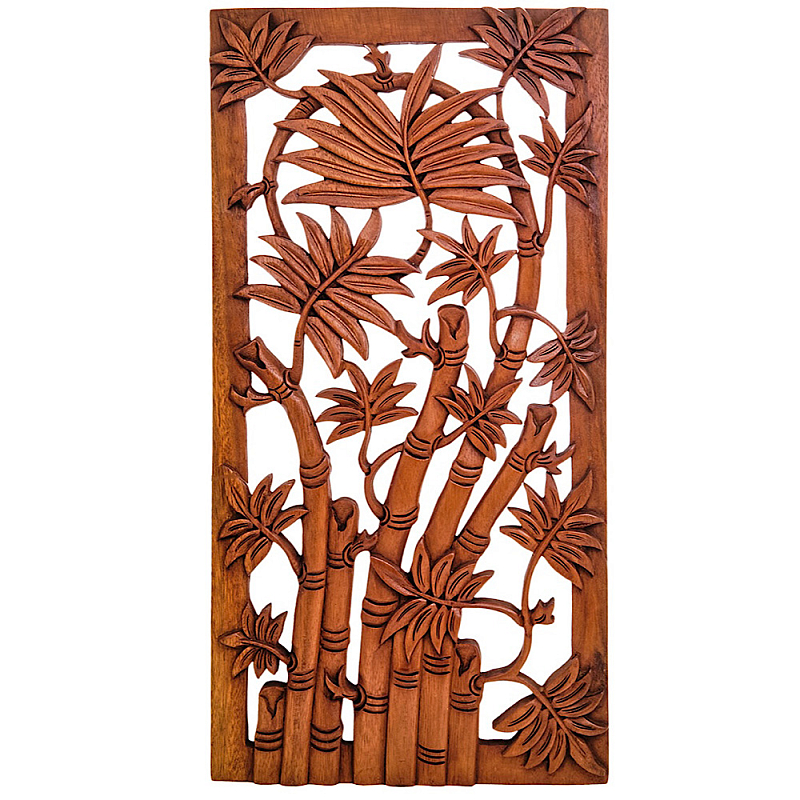 Панно из дерева Bamboos Panel With Trees Коричневый в Костроме | Loft Concept 