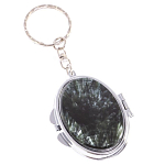 Зеркало брелок карманное двухстороннее из натурального камня Серафинит Stone Mirrors варинант исполнения - 1 | Loft Concept в Костроме