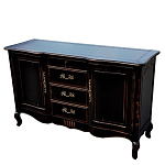 Буфет черного цвета с состаренным эффектом из массива березы с ящиками и дверцами Vintage варинант исполнения - 2 | Loft Concept в Костроме