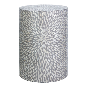 Столик с инкрустацией с перламутровым узором Flower Grey