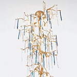 Люстра с голубыми и прозрачными подвесками в форме капель Blue Drop Chandelier варинант исполнения - 1 | Loft Concept в Костроме