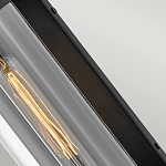 Настенный фонарь в индустриальном стиле с вытянутым цилиндрическим плафоном из прозрачного стекла и черным корпусом Hinkley варинант исполнения - 3 | Loft Concept в Костроме