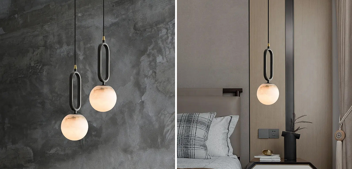 Подвесной светильник Reine Marble Hanging Lamp Подвесной светильник Reine Marble Hanging Lamp - Loft-Concept в Костроме