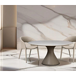 Стол обеденный круглый мраморный на бежевом основании Valedmir варинант исполнения - 5 | Loft Concept в Костроме