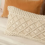 Чехол на подушку с макраме бежевого цвета Macrame варинант исполнения - 5 | Loft Concept в Костроме