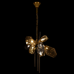 Люстра подвесная со стеклянными плафонами из дымчатого и золотистого с тремя вертикальными подвесками Gilded Mirage  варинант исполнения - 3 | Loft Concept в Костроме