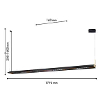 Подвесной светильник линейный вытянутой формы с черным матовым корпусом и золотистыми акцентами Line Pendant варинант исполнения - 2 | Loft Concept в Костроме