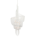 Люстра белая в форме спирали с декором из круглых деревянных бусин White Wooden Beads варинант исполнения - 2 | Loft Concept в Костроме