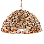 Подвесной светильник в форме купола из деревянных бусин Wooden Beads варинант исполнения - 1 | Loft Concept в Костроме