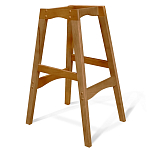 Барный стул со спинкой и подлокотниками на 4-х деревянных ножках Кремовый Велюр Ava Charm варинант исполнения - 5 | Loft Concept в Костроме