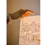 Настольная лампа с принтом на белом тканевом абажуре Roof Garden Lamp варинант исполнения - 1 | Loft Concept в Костроме