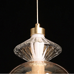 Подвесной светильник с вертикальной композицией из прозрачных и янтарных стеклянных шаров и ромбов Gabriel Scott Luna варинант исполнения - 19 | Loft Concept в Костроме