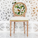 Стул бежевый из натурального бука с изображением птицы в саду Blooming Colored Birds варинант исполнения - 3 | Loft Concept в Костроме