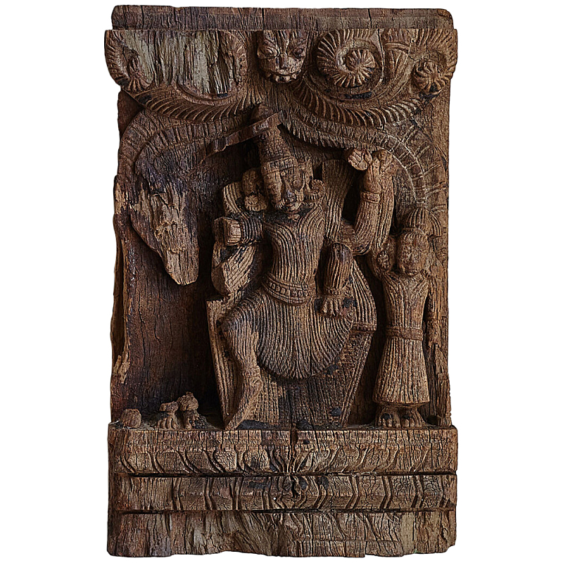 Антикварные объёмные панно из тика Antique Indian Panels Коричневый в Костроме | Loft Concept 