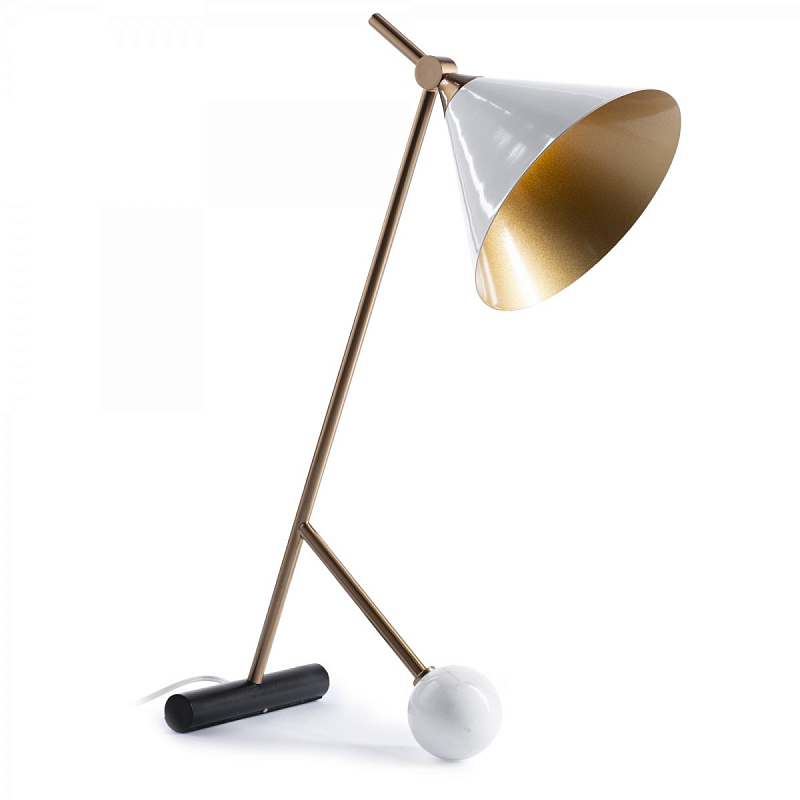 Настольная лампа Kelly Wearstler CLEO TABLE LAMP Белый Золотой Настольная лампа Kelly Wearstler CLEO TABLE LAMP Белый Золотой в Костроме | Loft Concept