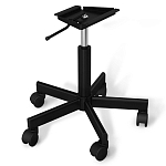 Стул с мягкой серой обивкой из велюра и подъемно-поворотным механизмом на черных колесиках Harper Gray варинант исполнения - 4 | Loft Concept в Костроме